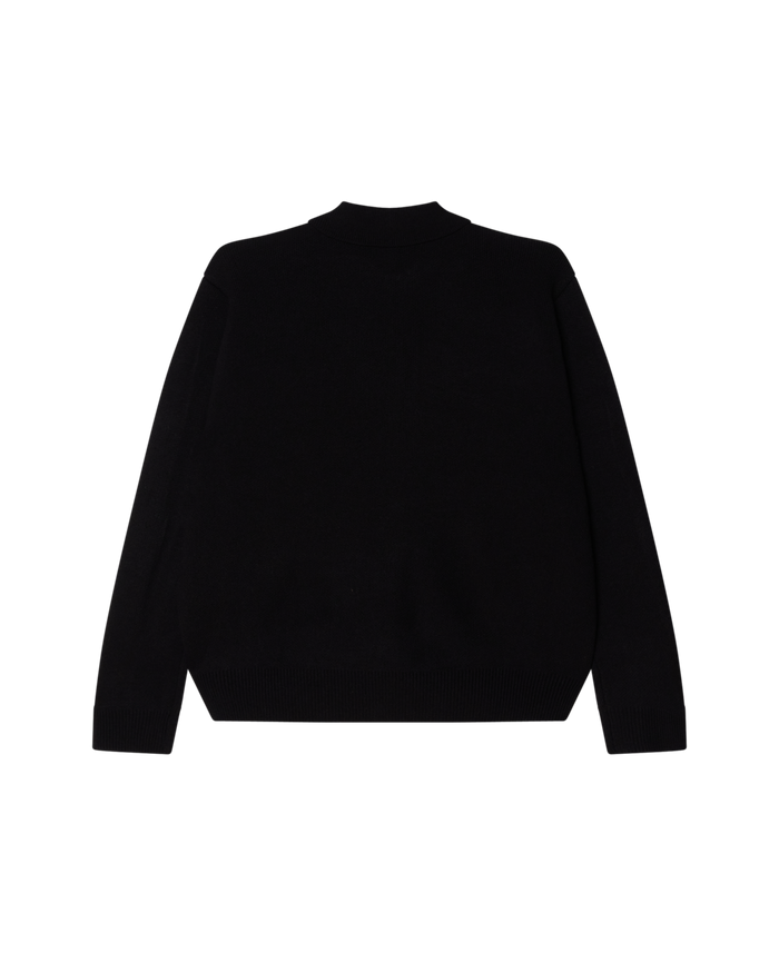 OBEY FLORAL ZIP CARDIGAN - BLACK