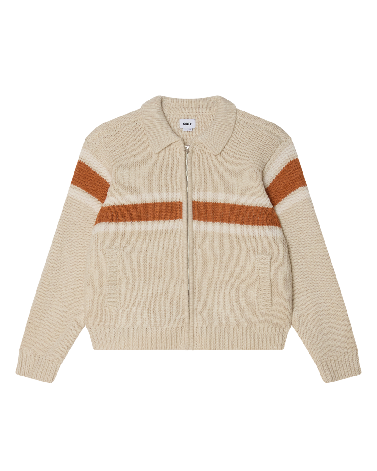 BERNARD ZIP UP SWEATER - BIRCH MULTI