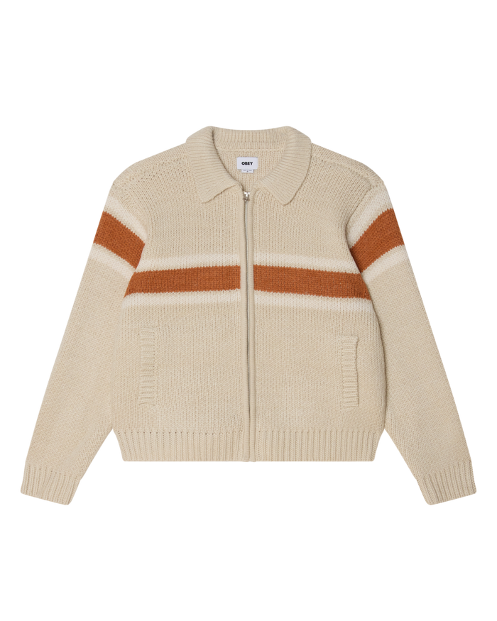BERNARD ZIP UP SWEATER - BIRCH MULTI