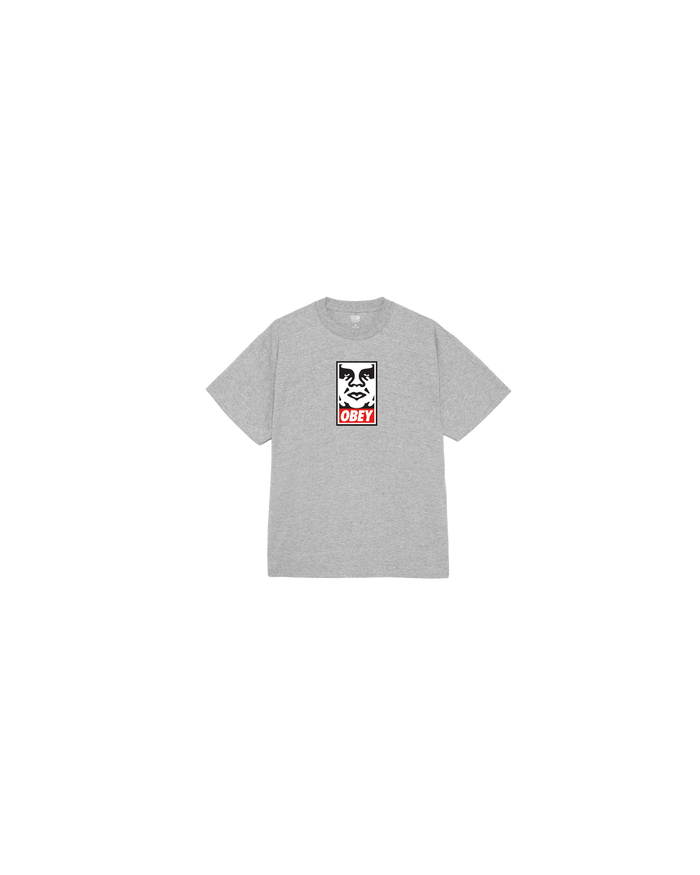 KIDS ICON FACE T-SHIRT - Heather Grey