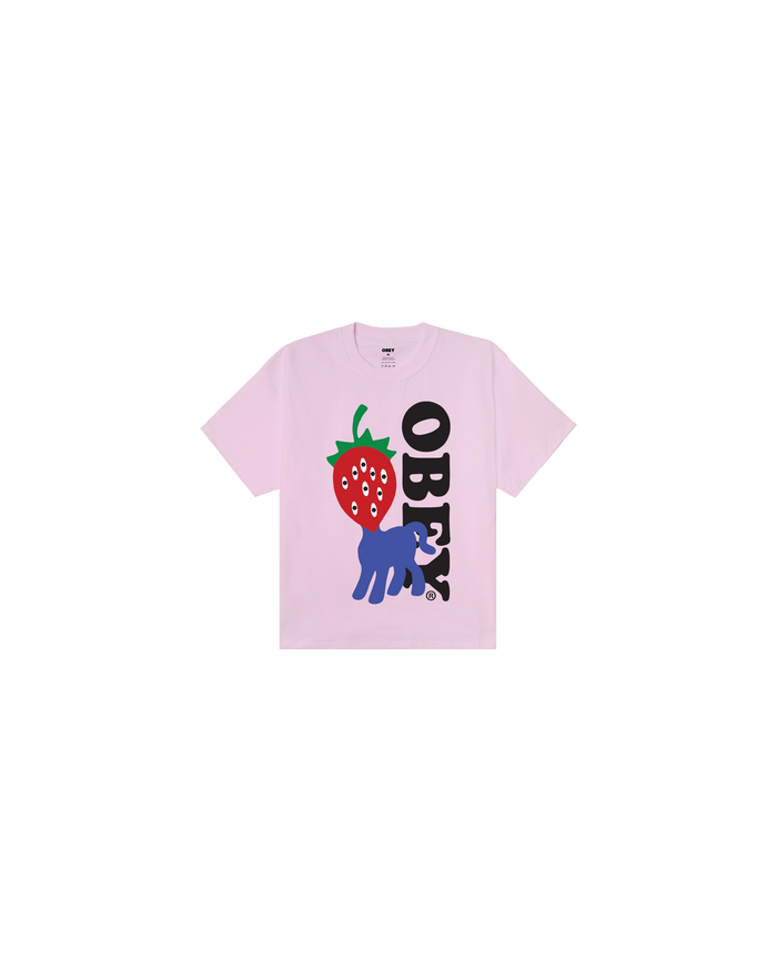 KIDS OBEY STRAWBERRY T-SHIRT - Light Pink