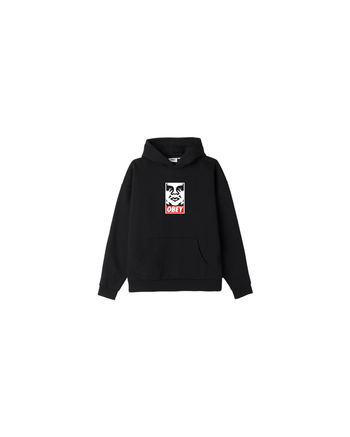 KIDS ICON FACE PULLOVER HOOD - Black