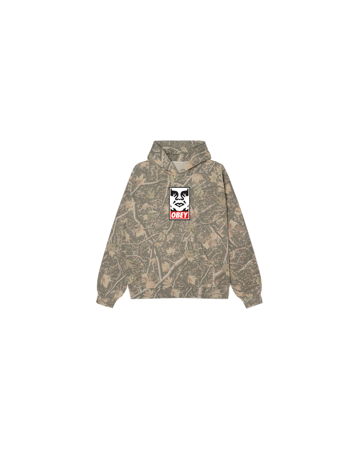 KIDS ICON FACE PULLOVER HOOD - Camo