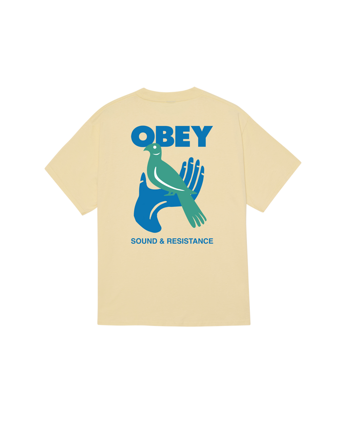 SOUND & RESISTANCE BIRD T-SHIRT - PALE YELLOW