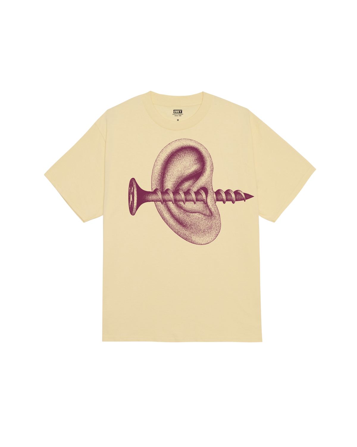 RECORDS EAR CLASSIC T-SHIRT - PALE YELLOW