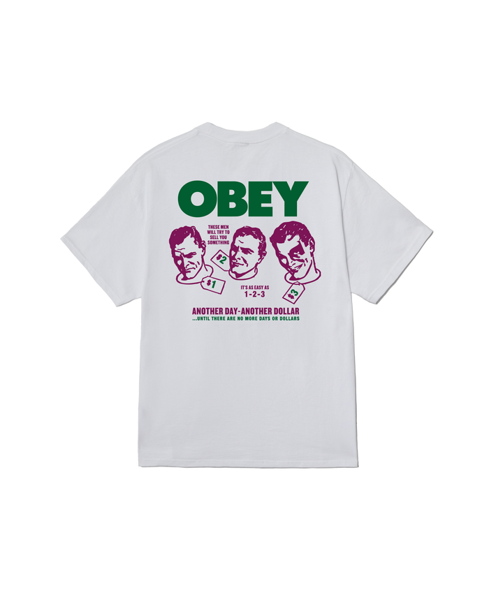 OBEY ANOTHER DOLLAR CLASSIC T-SHIRT - WHITE