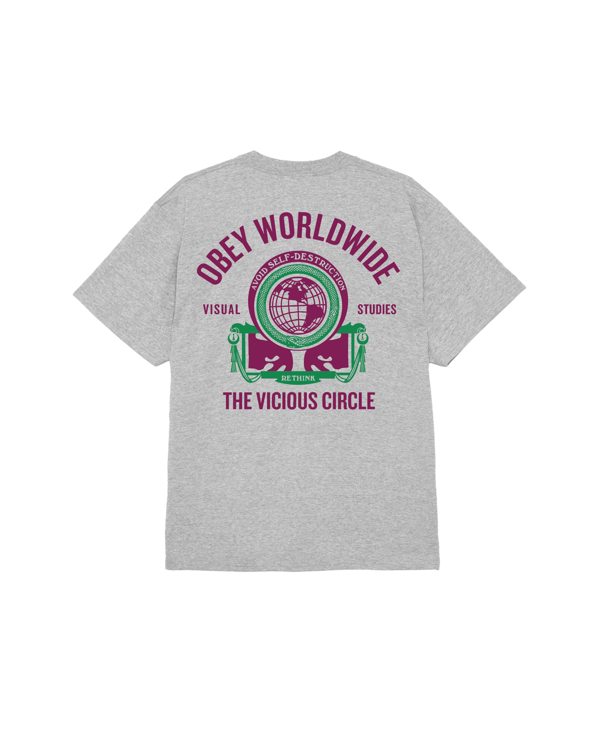 VICIOUS CIRCLE CLASSIC T-SHIRT - HEATHER GREY