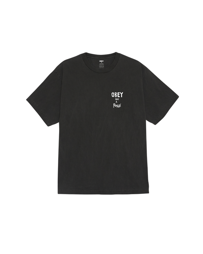 OBEY HAS A POSSE PIGMENT T-SHIRT - PIGMENT DUSTY BLACK