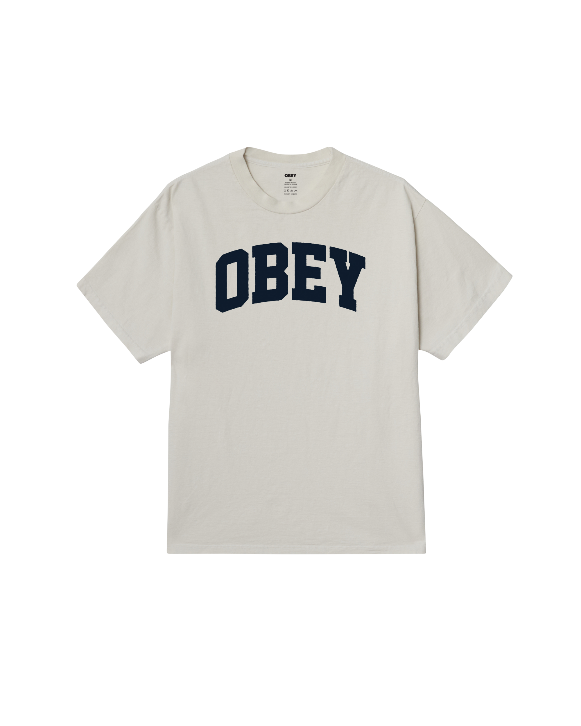 OBEY COLLEGIATE PIGMENT T-SHIRT - PIGMENT CHALK