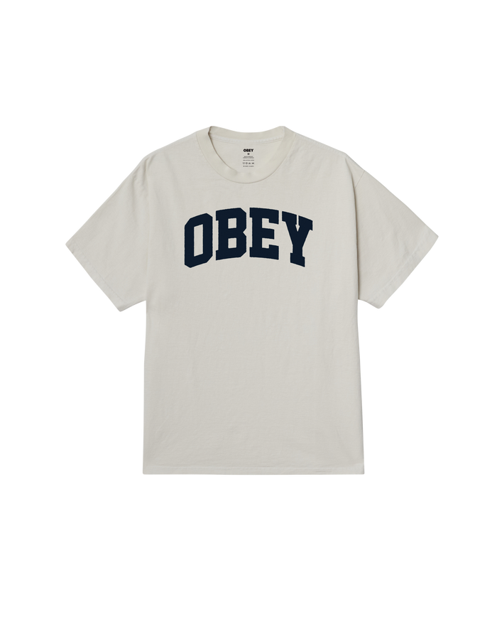 OBEY COLLEGIATE PIGMENT T-SHIRT - PIGMENT CHALK