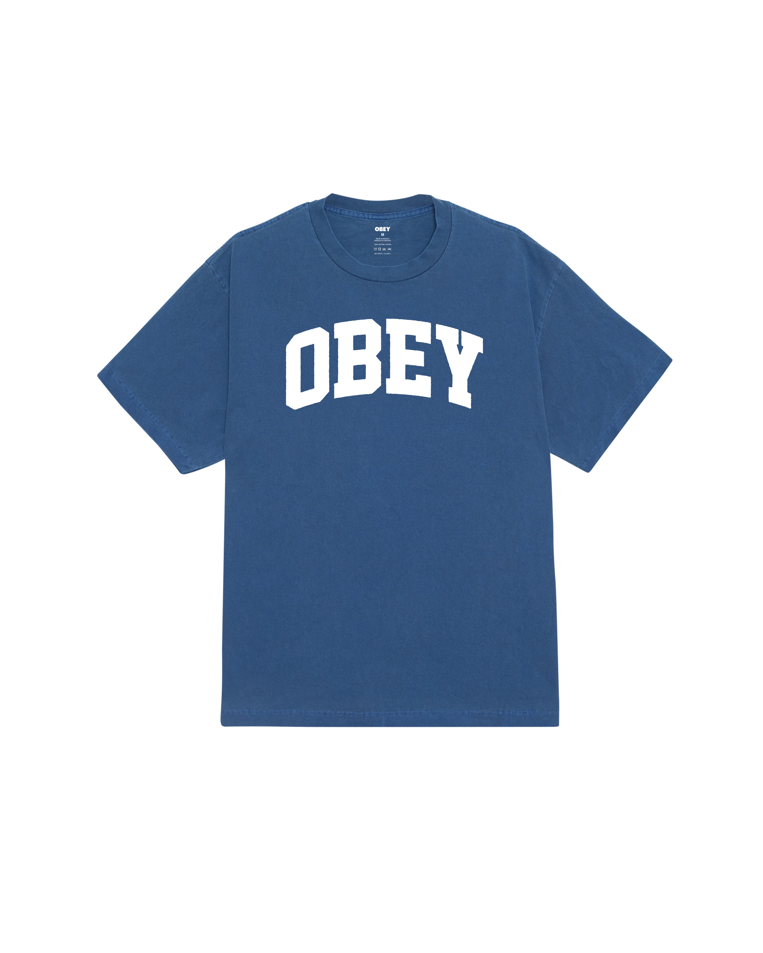 OBEY COLLEGIATE PIGMENT T-SHIRT - PIGMENT DARK DENIM
