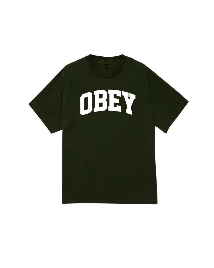 OBEY COLLEGIATE PIGMENT T-SHIRT - PIGMENT ROSIN