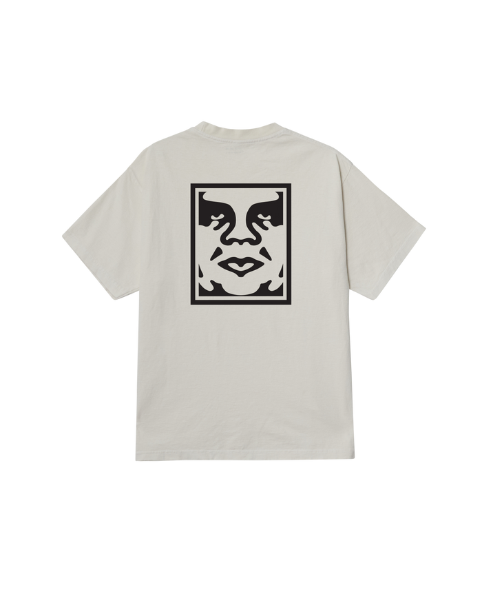 OBEY BOLD ICON FACE PIGMENT T-SHIRT - PIGMENT CHALK