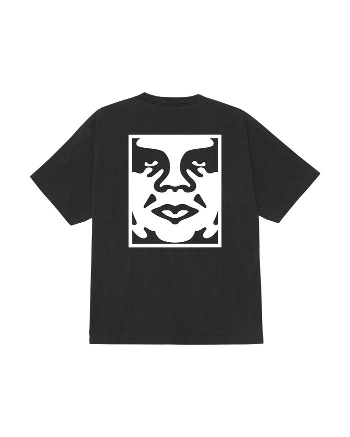 BOLD ICON FACE PIGMENT T-SHIRT - PIGMENT DUSTY BLACK
