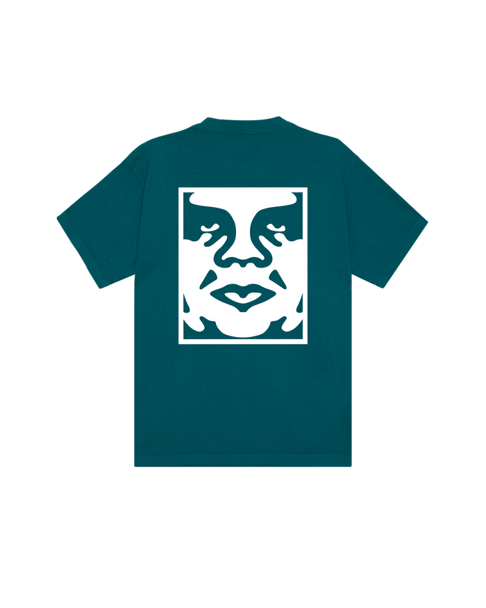 BOLD ICON FACE PIGMENT T-SHIRT - PIGMENT SHADED SPRUCE