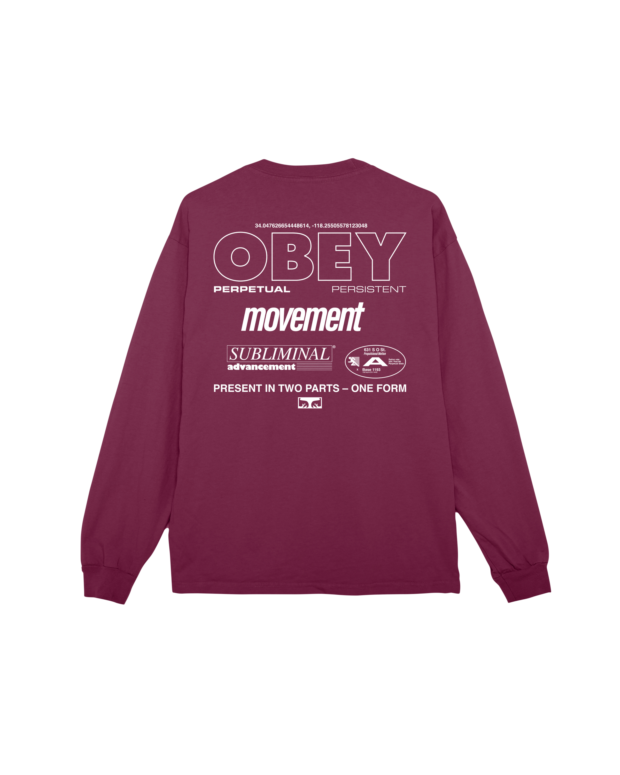 PERSISTENT MOVEMENT PIGMENT LS T-SHIRT - PIGMENT BERRY