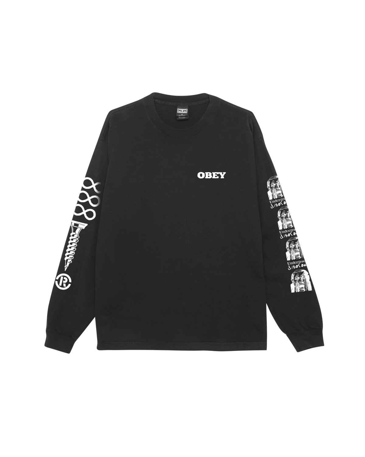 UNDERGROUND DISORDER PIGMENT LS T-SHIRT - PIGMENT DUSTY BLACK