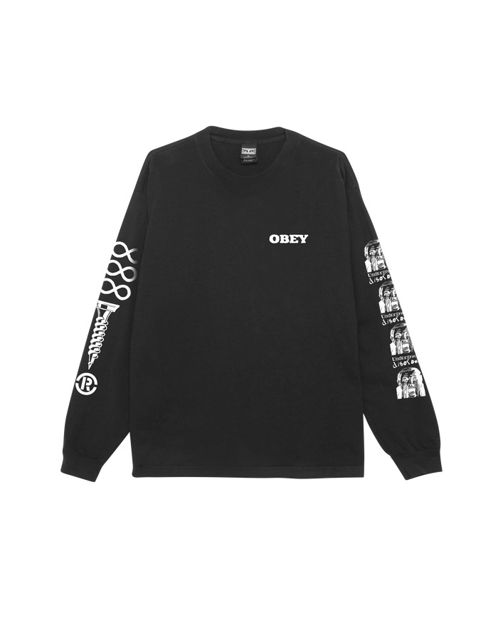 UNDERGROUND DISORDER PIGMENT LS T-SHIRT - PIGMENT DUSTY BLACK