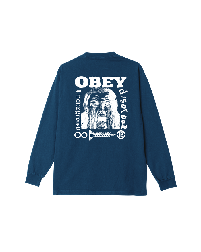 UNDERGROUND DISORDER PIGMENT LS T-SHIRT - PIGMENT DARK DENIM