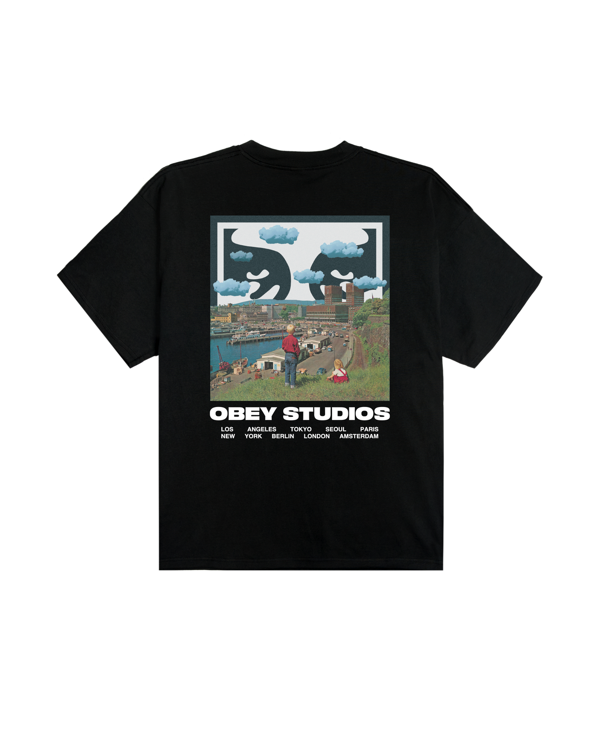 SKY FACE HEAVYWEIGHT T-SHIRT - BLACK