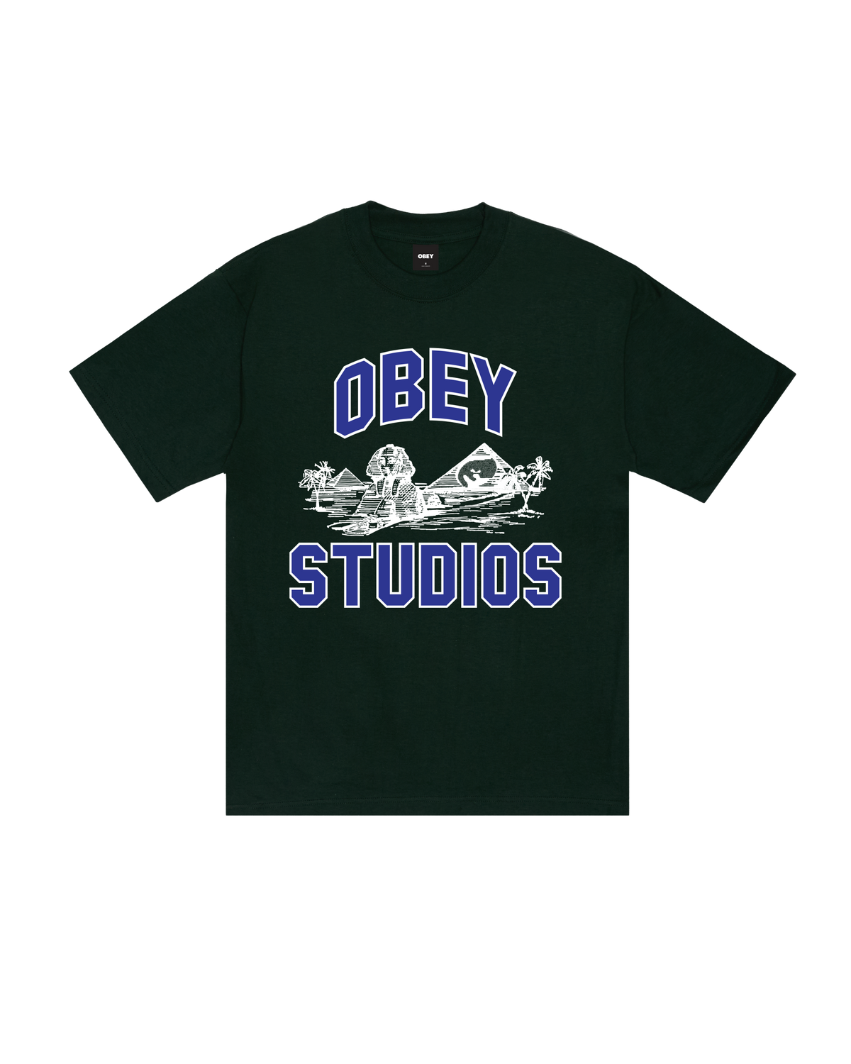 OBEY CAIRO HEAVYWEIGHT T-SHIRT - FOREST GREEN