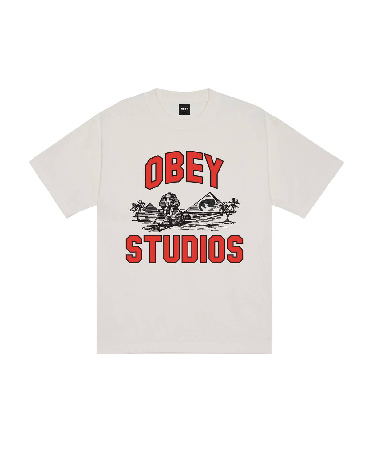 OBEY CAIRO HEAVYWEIGHT T-SHIRT - VINTAGE WHITE