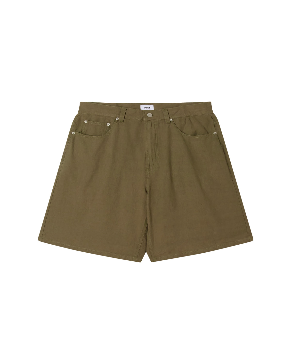 BAGGY LINEN DEVIN SHORT - SMOKEY OLIVE