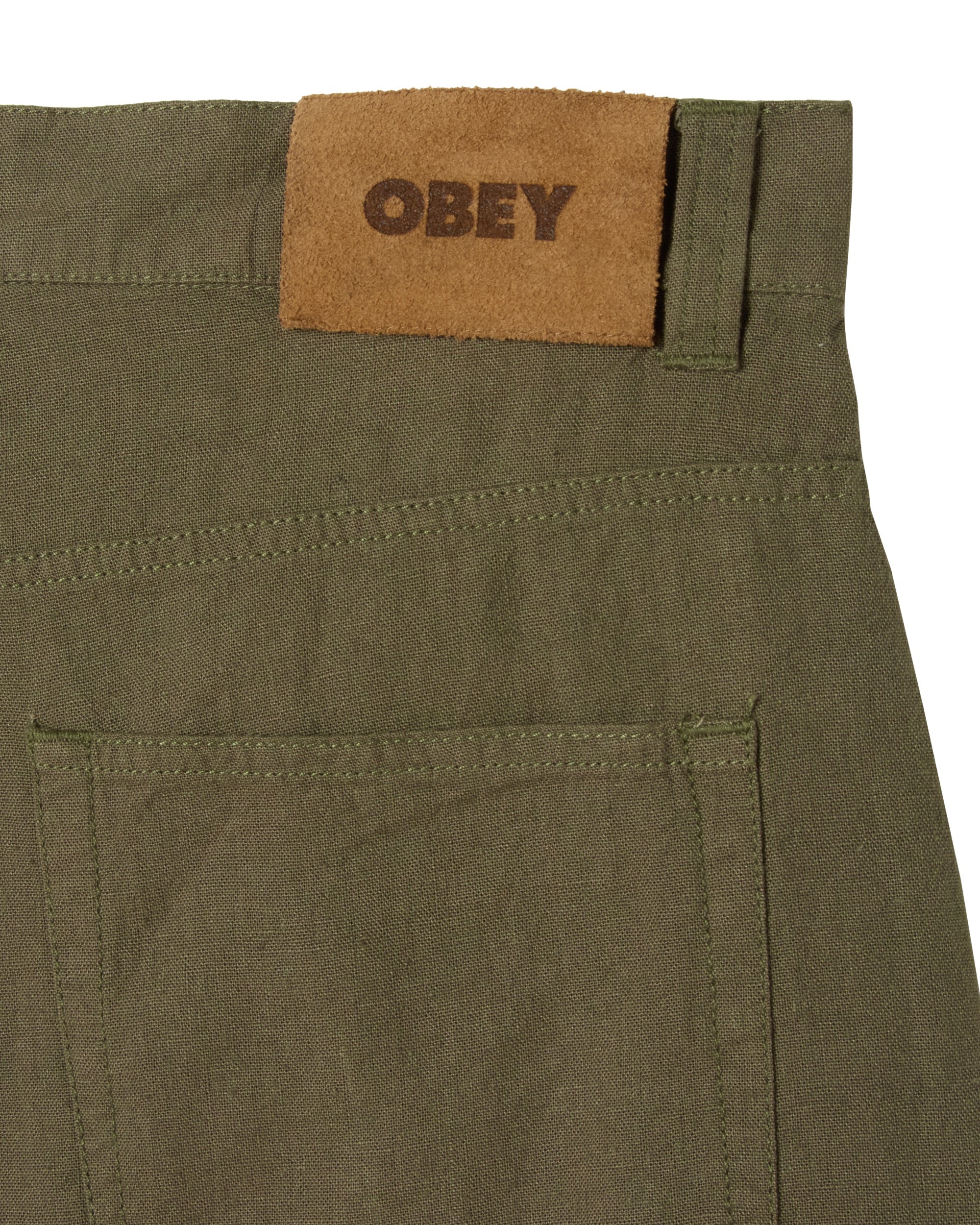 BAGGY LINEN DEVIN SHORT - SMOKEY OLIVE