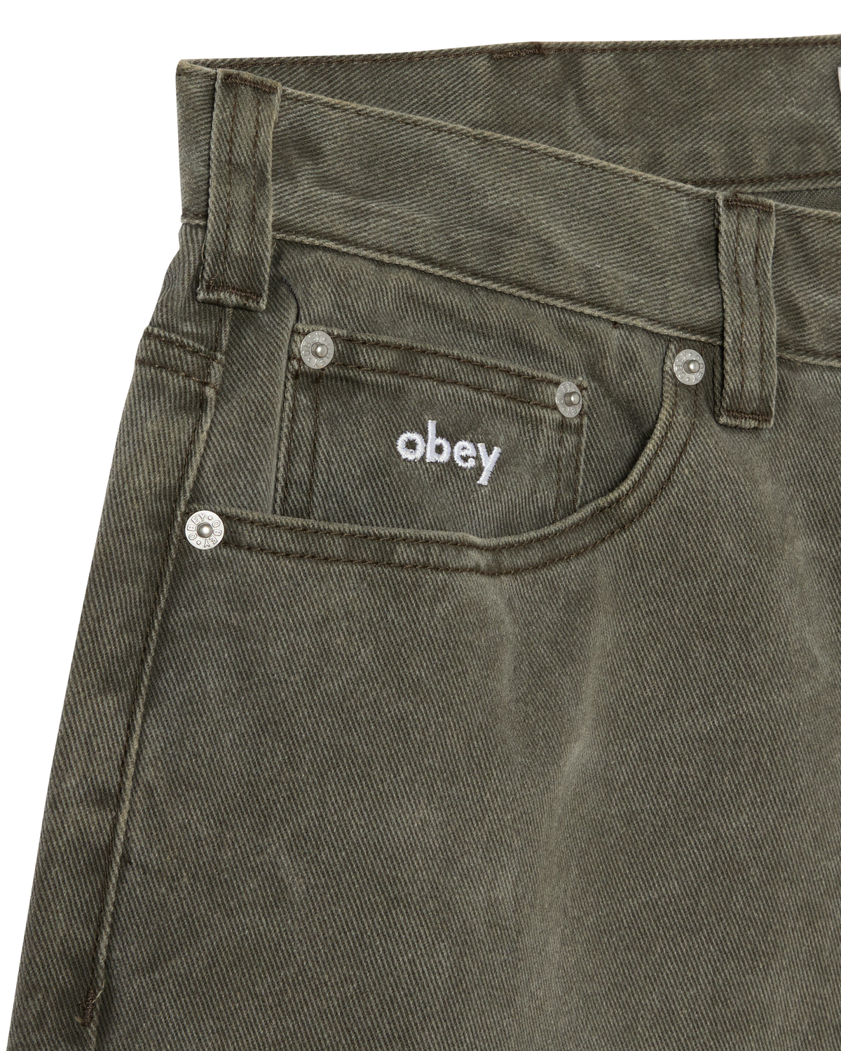 BIGWIG BAGGY DENIM SHORT - BLACK OLIVE WRINKLE