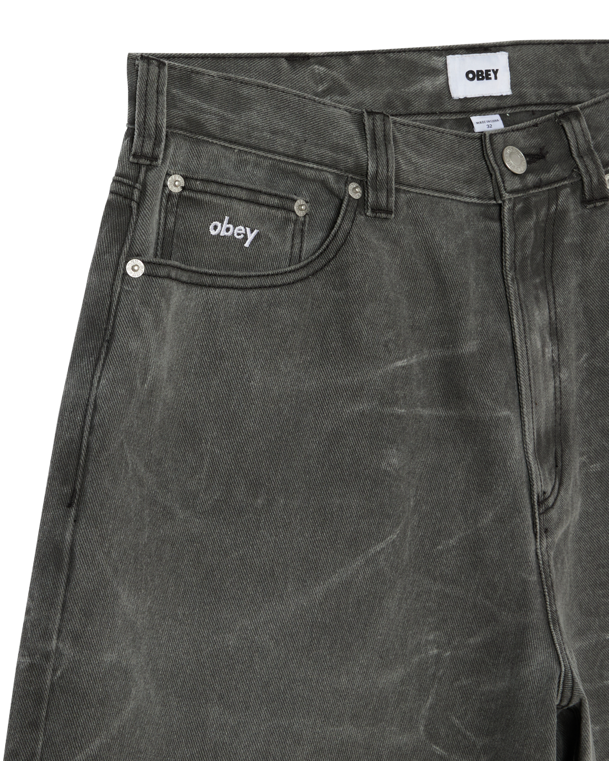 BIGWIG BAGGY DENIM SHORT - BLACK WRINKLE WASH