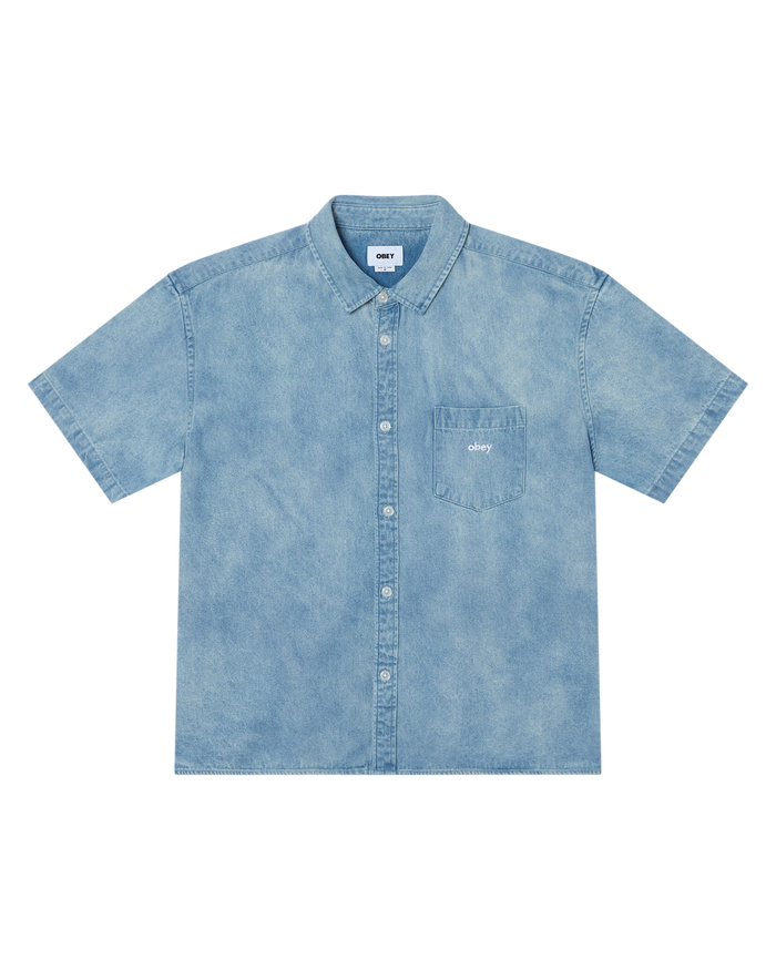 OWENS DENIM SS SHIRT - BLEACHED INDIGO