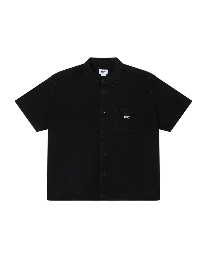 OWENS DENIM SS SHIRT - FADED BLACK