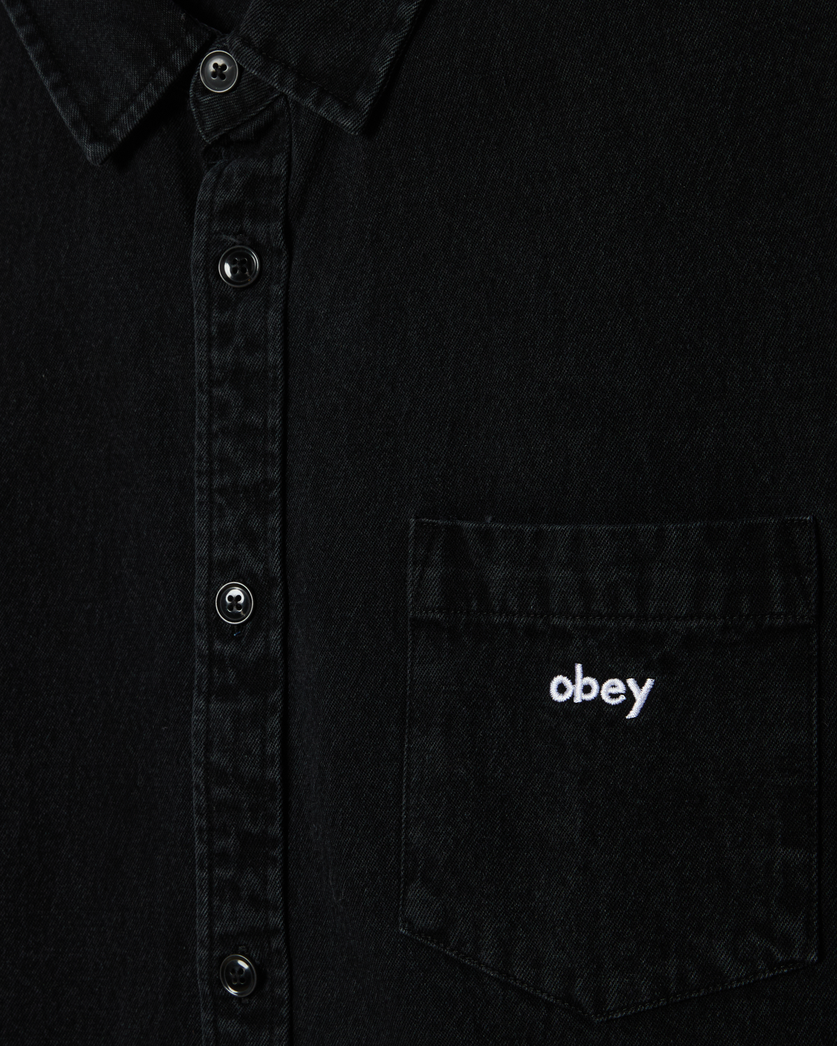 OWENS DENIM SS SHIRT - FADED BLACK