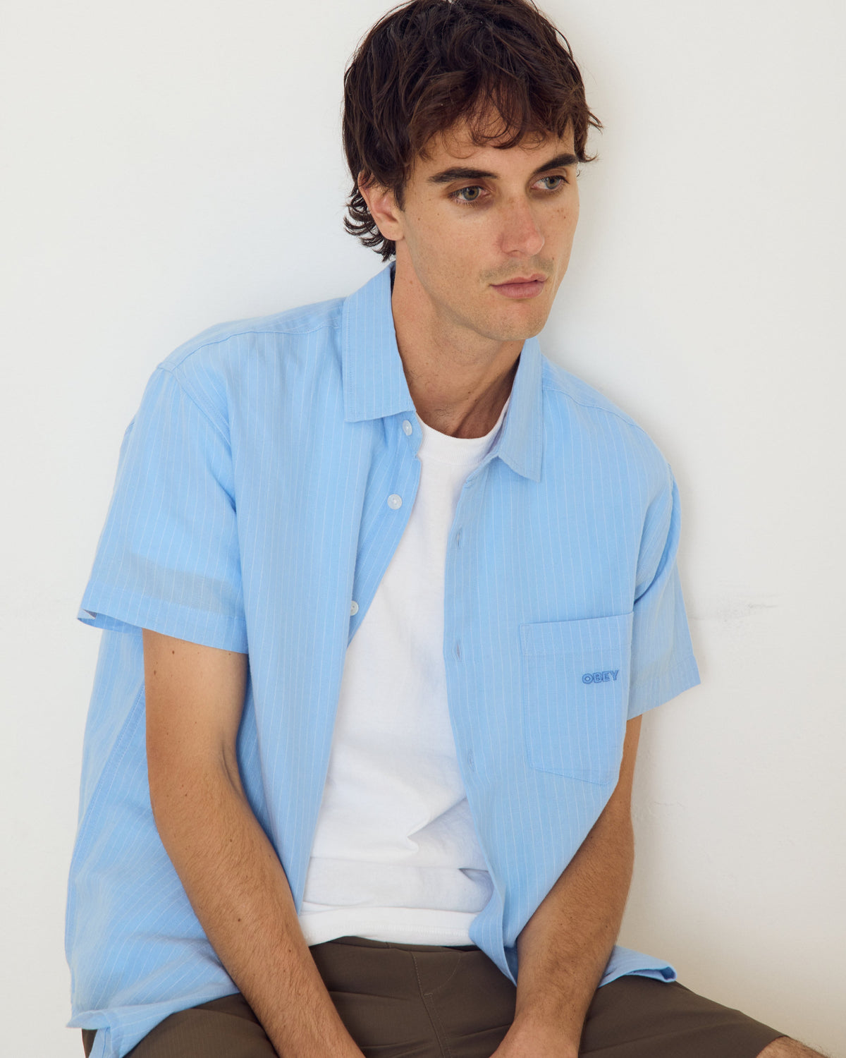 BARRY SS SHIRT - SKY BLUE MULTI