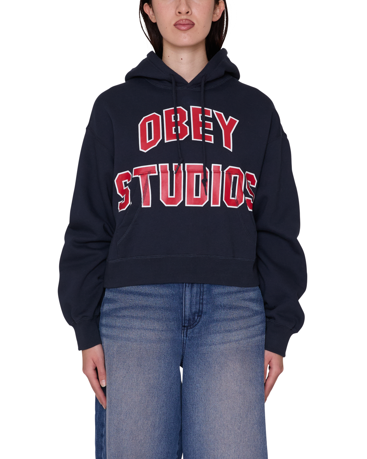 OBEY STUDIOS COLLEGIATE PULLOVER - DARK NAVY