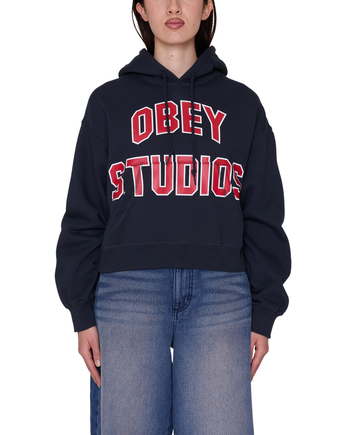 OBEY STUDIOS COLLEGIATE PULLOVER - DARK NAVY