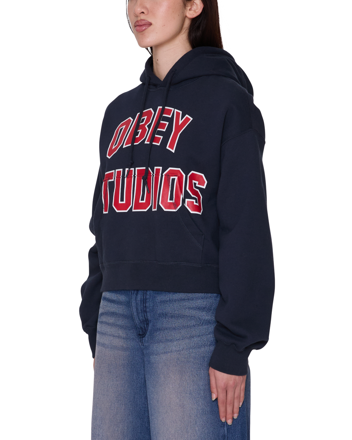 OBEY STUDIOS COLLEGIATE PULLOVER - DARK NAVY
