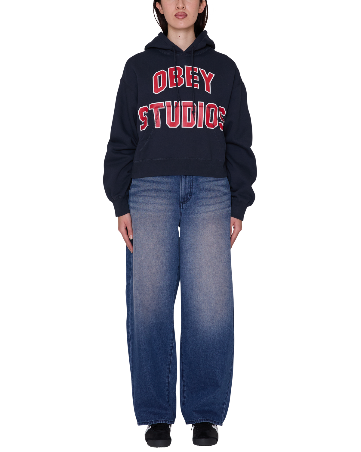 OBEY STUDIOS COLLEGIATE PULLOVER - DARK NAVY