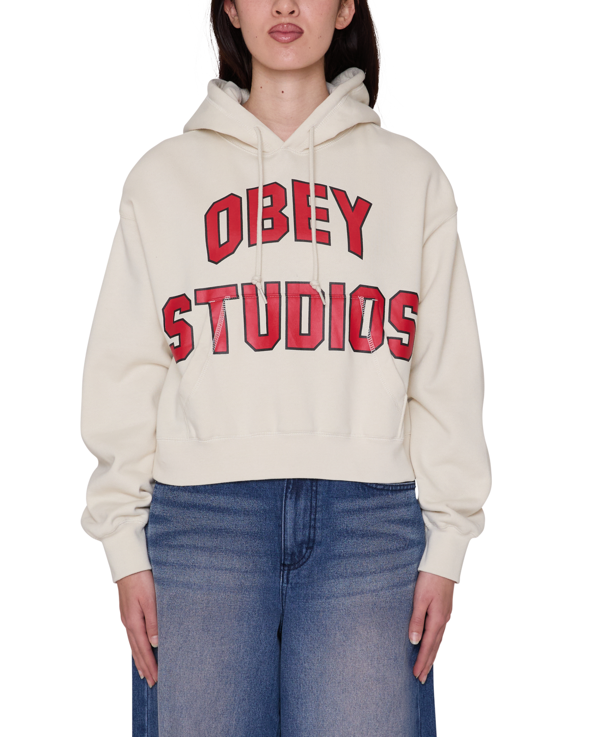 OBEY STUDIOS COLLEGIATE PULLOVER - SILVER BIRCH