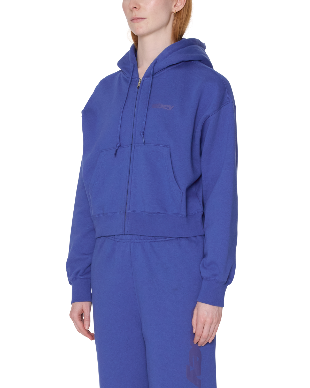LEAGUE CROPPED ZIP HOOD - BLUE