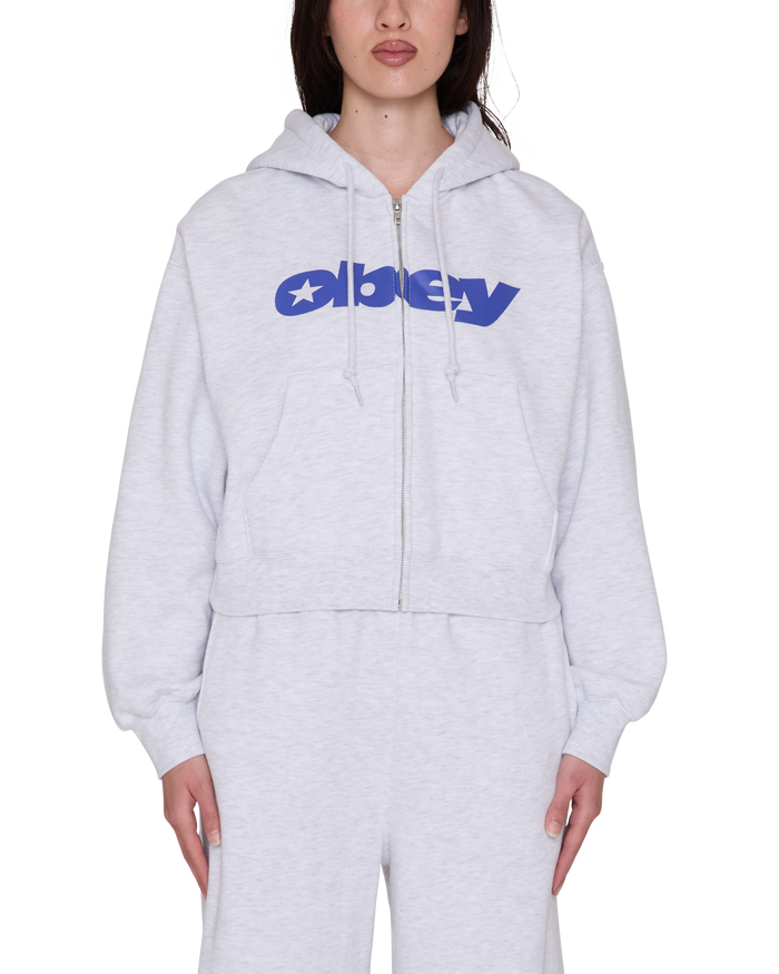 SPEED STAR ZIP UP HOOD - ASH HEATHER GREY