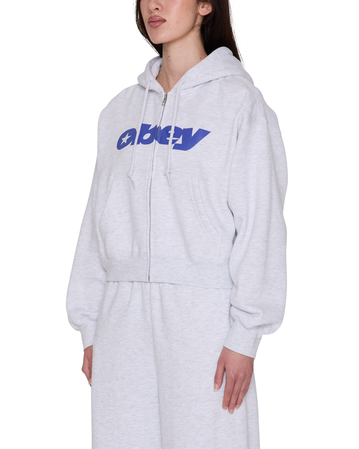 SPEED STAR ZIP UP HOOD - ASH HEATHER GREY