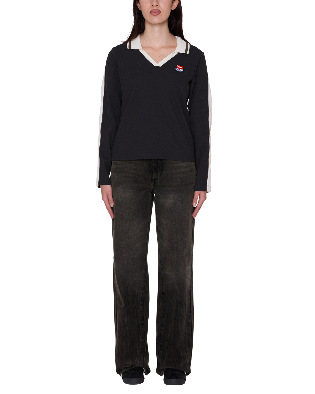 AREN LS POLO - BLACK MULTI