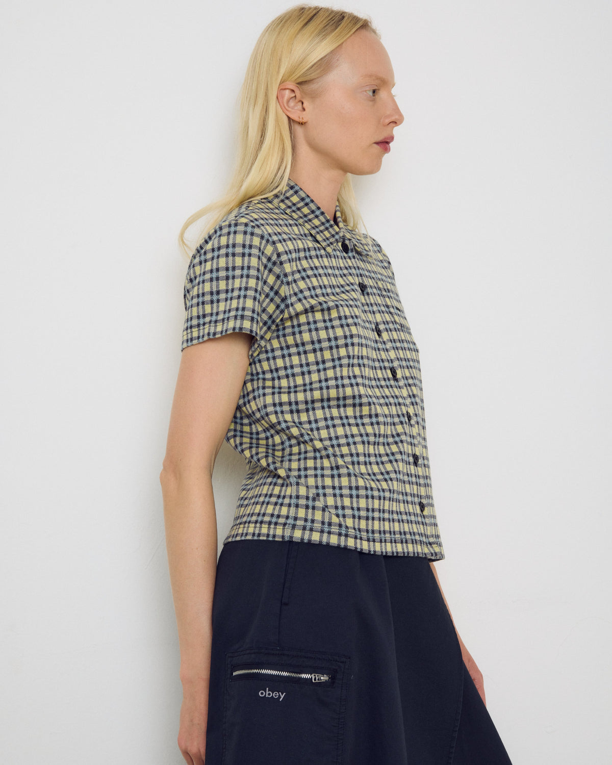 LILA MICRO CHECK POLO - YELLOW MULTI