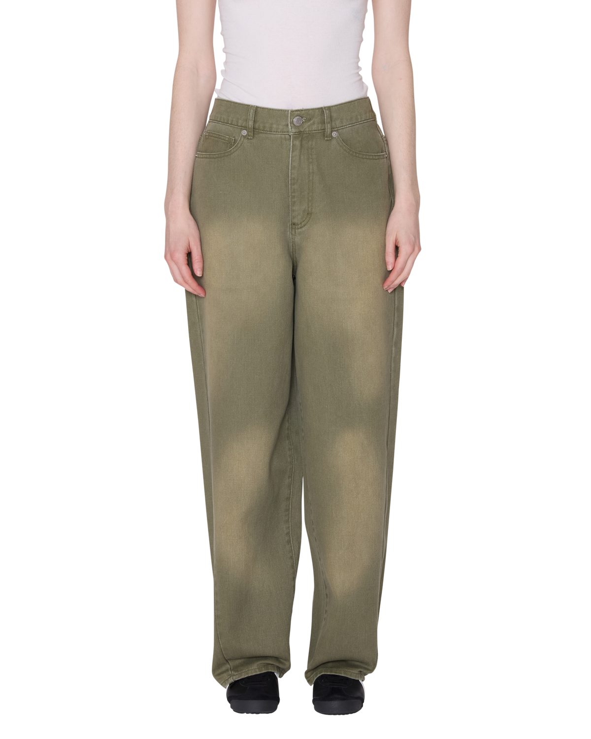 LEAH III BAGGY DENIM BLUR WASH - GREY BLUR WASH
