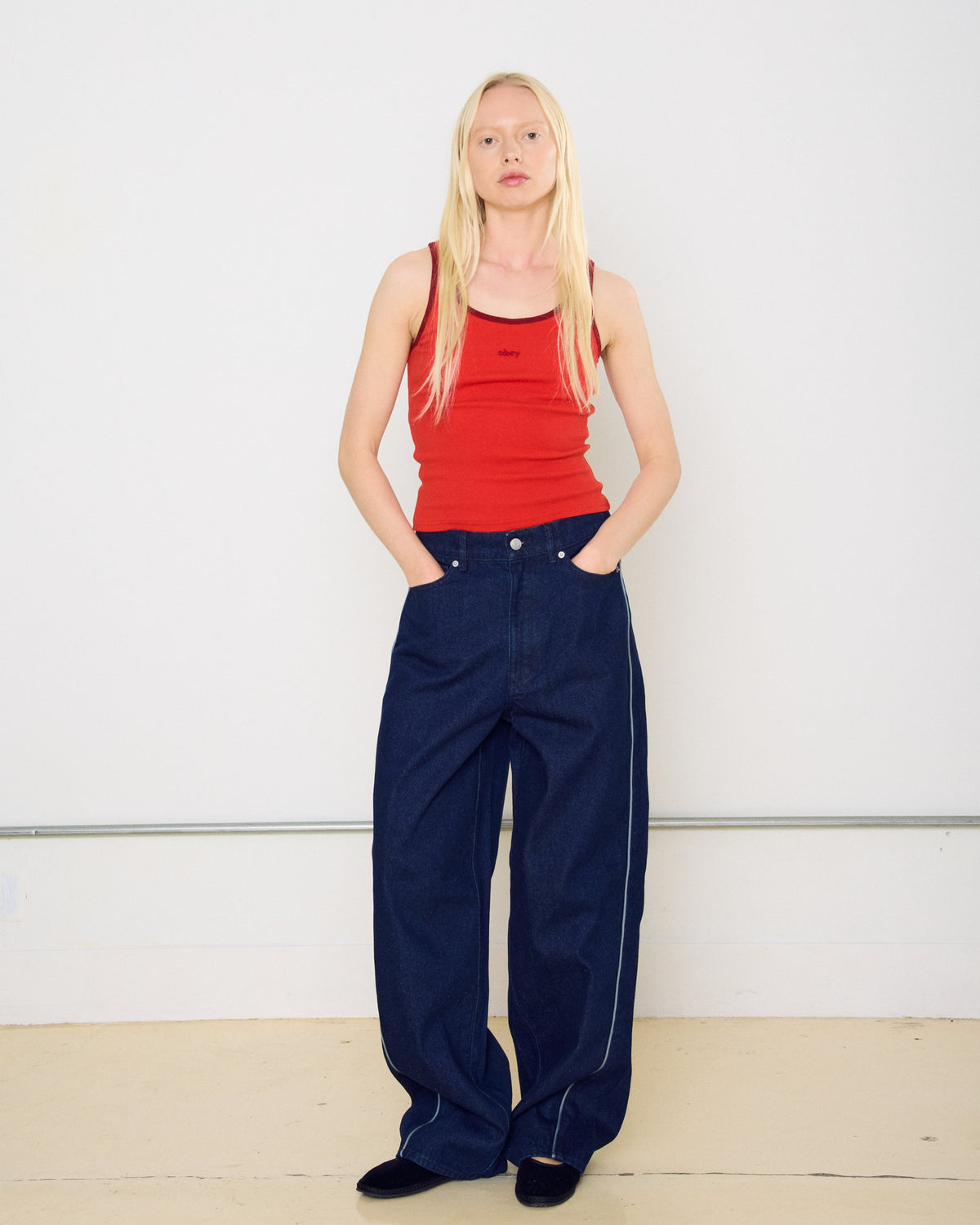 ALLOY PIPING DENIM - RINSE