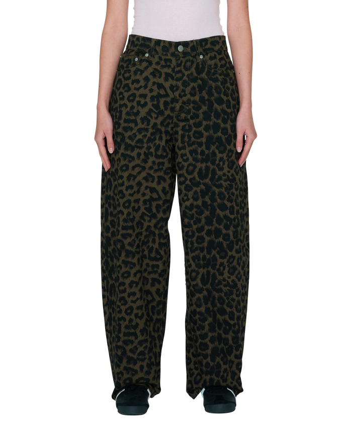 ALLYSA 5 POCKET DENIM - LEOPARD