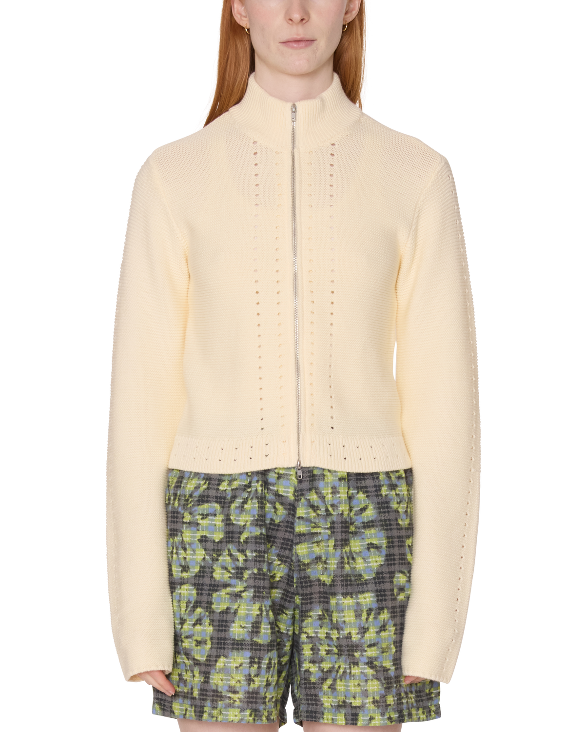 MEREDITH MOCK ZIP SWEATER - BONE