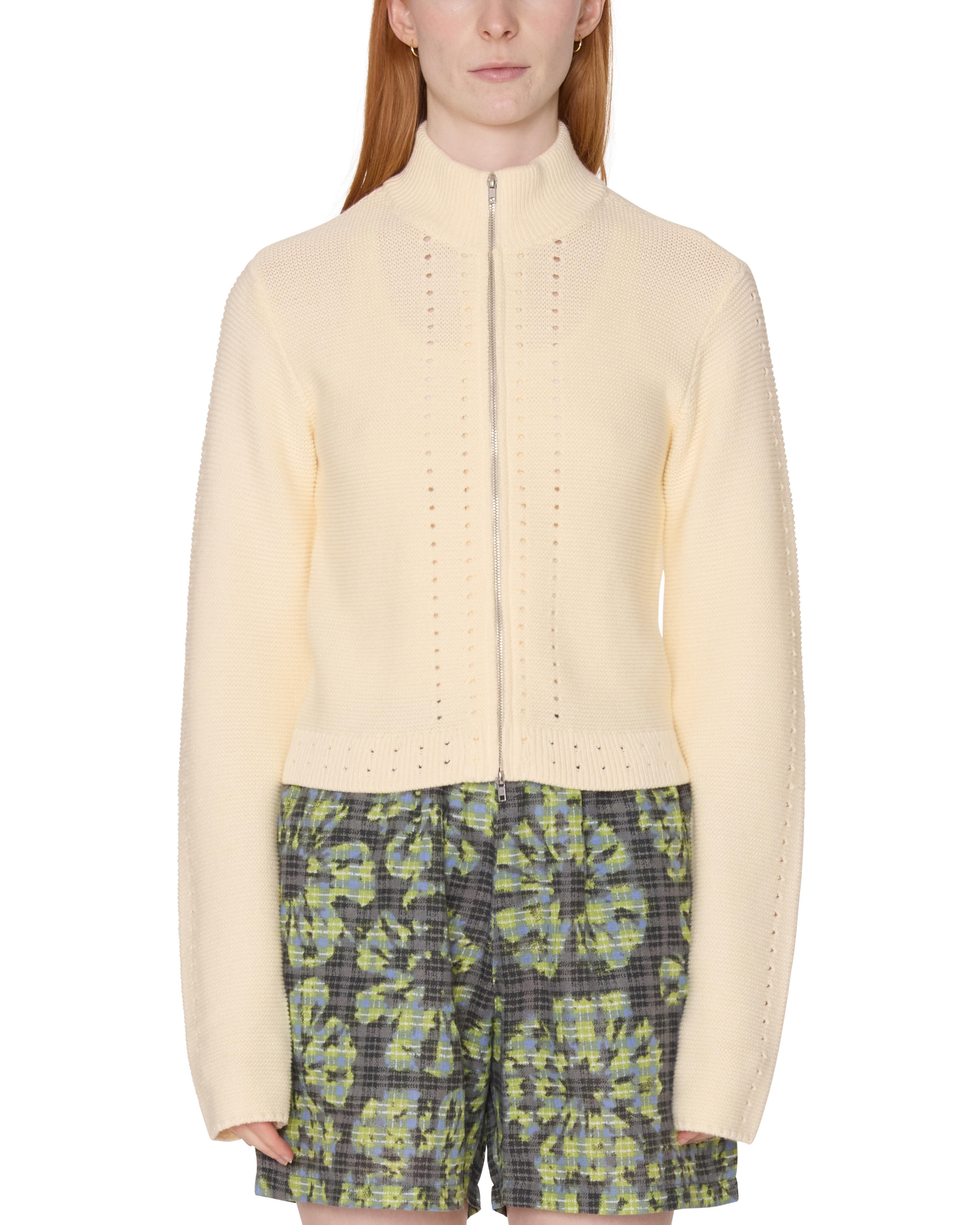 MEREDITH MOCK ZIP SWEATER - BONE