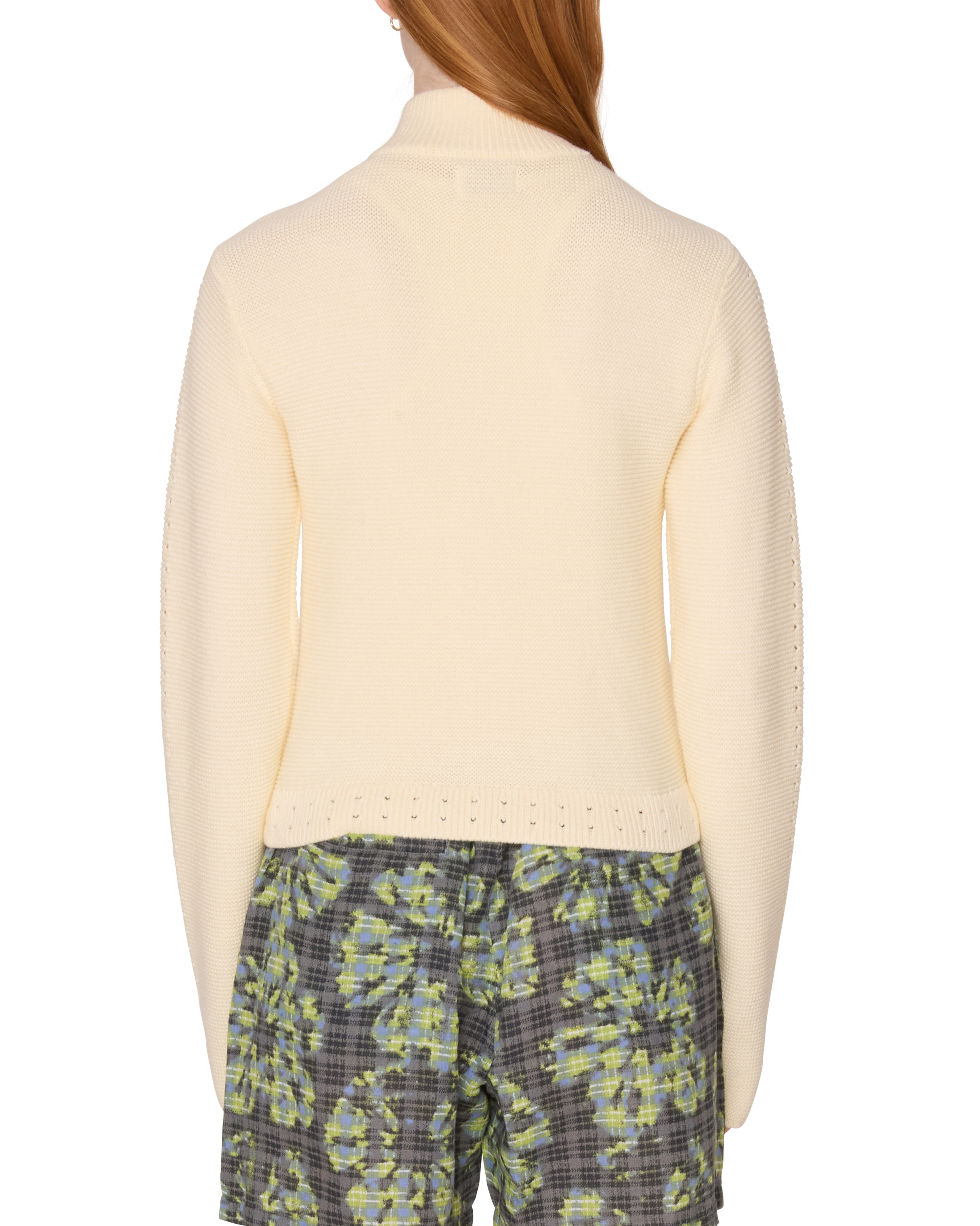 MEREDITH MOCK ZIP SWEATER - BONE